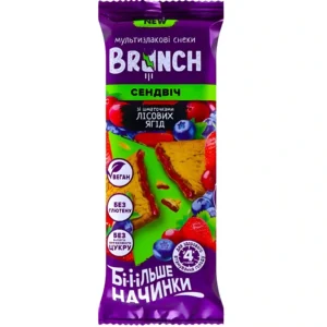 غلات بار رژیمی برانچ با مغز توت های جنگلی Brunch Forest Berries وزن 56 گرم