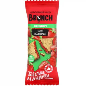 غلات بار رژیمی برانچ با مغز توت فرنگی Brunch Strawberry وزن 56 گرم