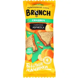 غلات بار رژیمی برانچ با مغز زردآلو Brunch Apricot وزن 56 گرم