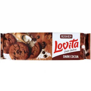 کوکی روشن لاویتا حاوی تکه های شکلات تلخ Roshen Lovita Dark Cocoa وزن 150 گرم