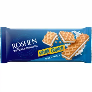 ویفر ساندویچی اکسترا کرانچ روشن با کرم وانیل شیری Roshen Extra Crunch Milk Vanilla وزن 142 گرم