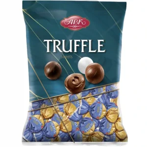 شکلات ترافل توپی ای بی کی با کرم شیری ABK Truffle بسته 1 کیلویی