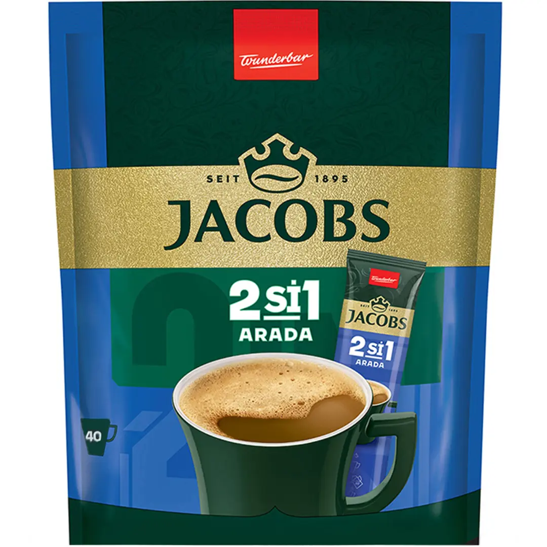 پودر قهوه فوری دو در یک آرادا جاکوبز JACOBS Arada بسته 40 عددی