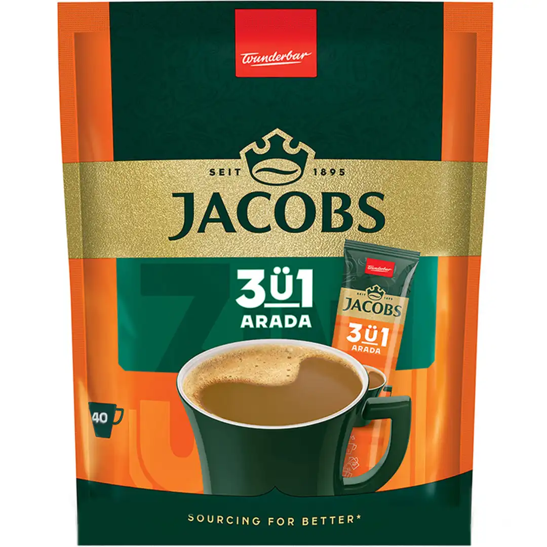 پودر قهوه فوری 3 در 1 جاکوبز JACOBS Original بسته 40 عددی
