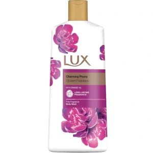 شامپو بدن گل صدتومانی لوکس حاوی روغن پرتقال Lux Charming Peony حجم 600 میل