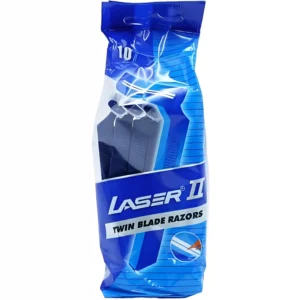 تیغ خودتراش 2 لبه مردانه لیزر Laser Twin Blade Razors بسته 10 عددی