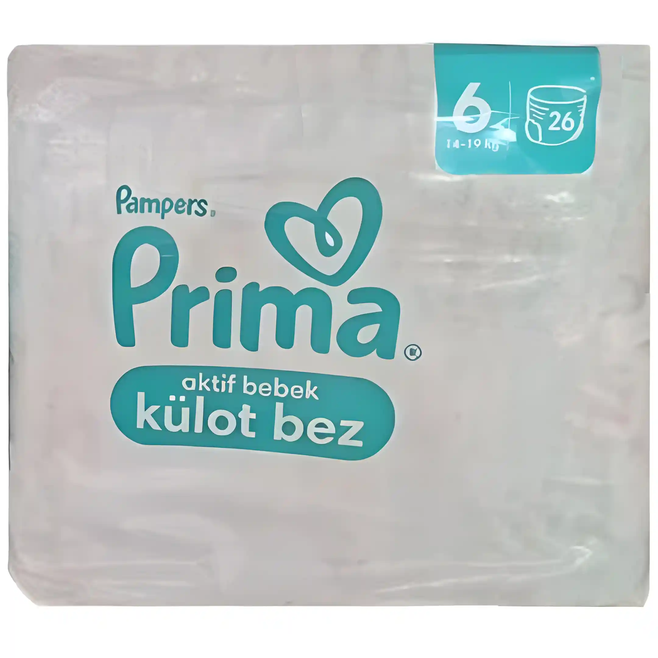 پوشک بچه سایز شش پریما بسته 26 عددی Prima Aktif bebek | مناسب وزن های 14 تا 19 کیلوگرم