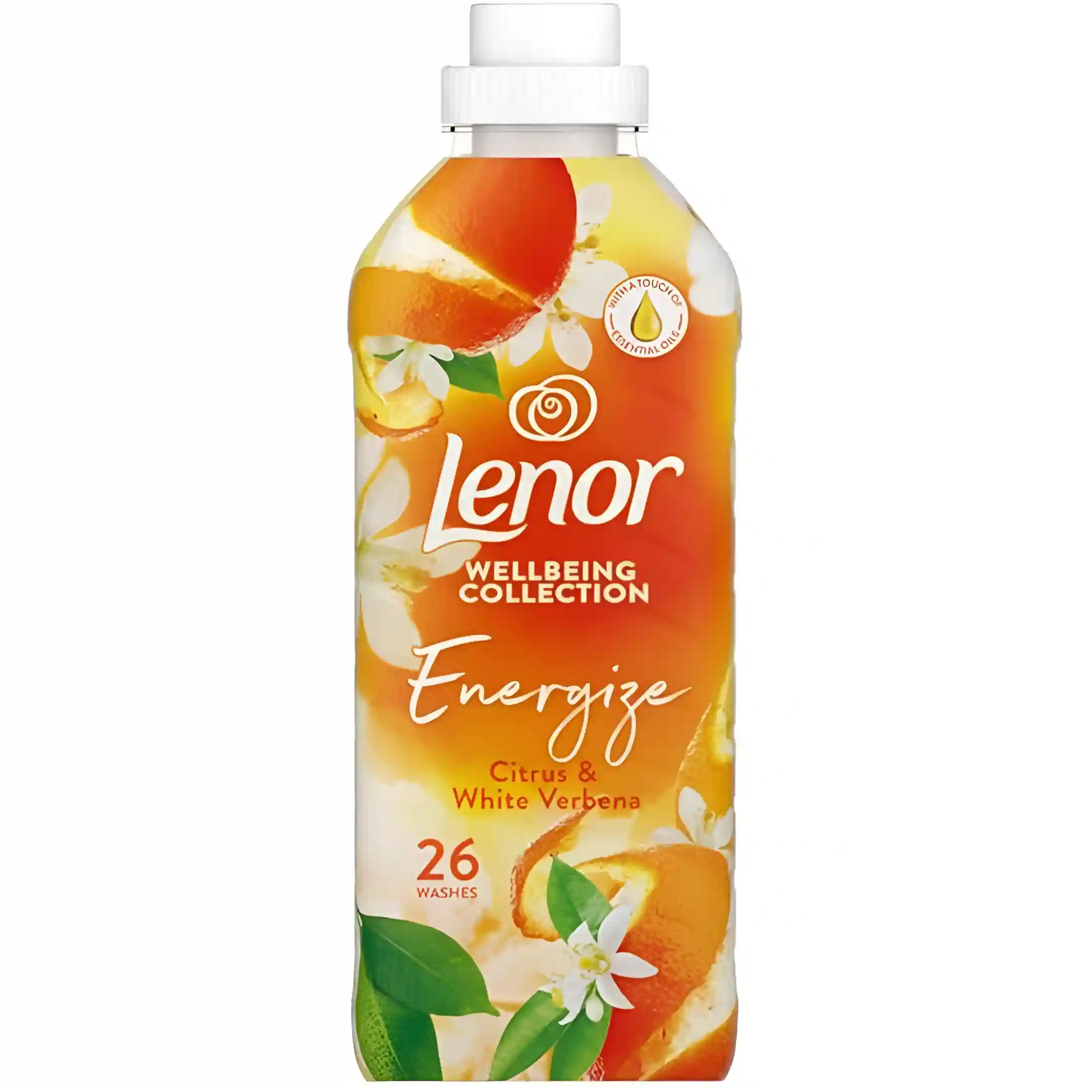 نرم کننده لباس لنور با رایحه مرکبات و سیاهدانه سفید Lenor Citrus & White Verbana حجم 858 میل