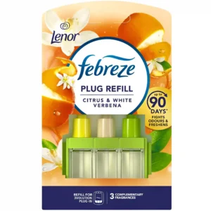 سری یدک خوشبو کننده هوا فبرز با رایحه مرکبات و سیاهدانه سفید Febreze Citrus & White Verbana بسته 3 عددی وزن 60 گرم