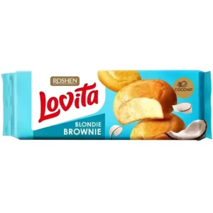 کیک لاویتا براونی روشن با مغز کرم نارگیلی Roshen Lovita Blondie Brownie Coconut وزن 152 گرم