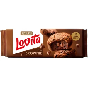 کیک لاویتا براونی روشن با مغز کرم شکلات تلخ Roshen Lovita Soft Brownie Dark Chocolate وزن 152 گرم