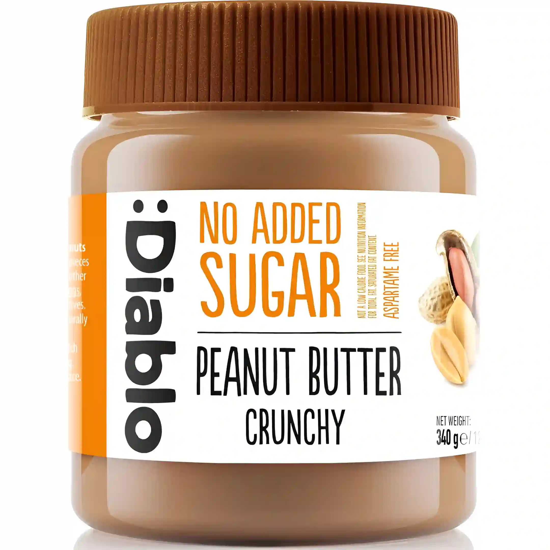 کره بادام زمینی دیابلو با تکه‌های بادام زمینی...