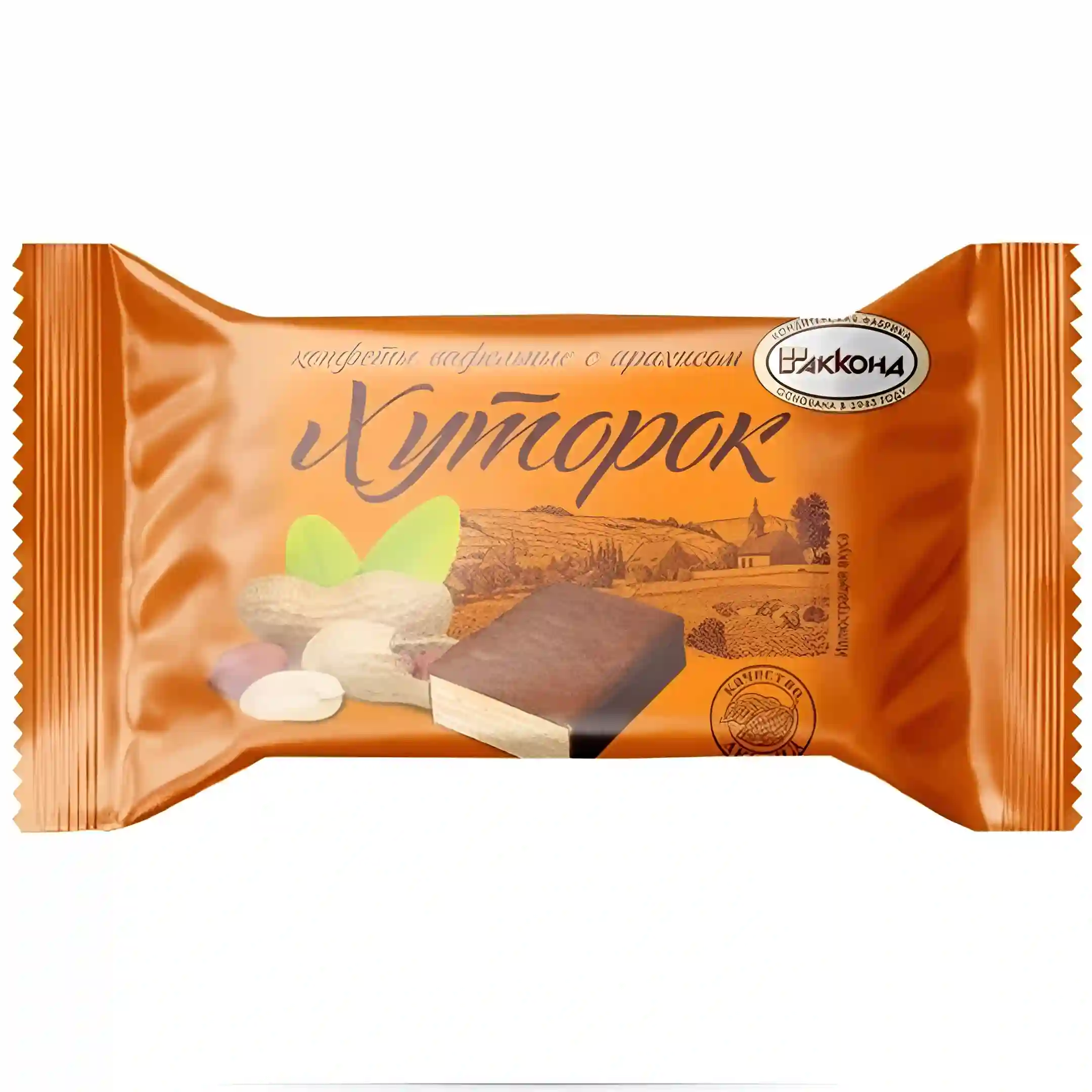 ویفر پذیرایی آکوند خوتوروک کرم بادام زمینی و روکش شکلاتی Akkond Khutorok
