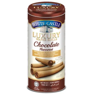 ویفر رولی وايت کستل با کرم شکلاتی White Castle Chocolate وزن 300 گرم