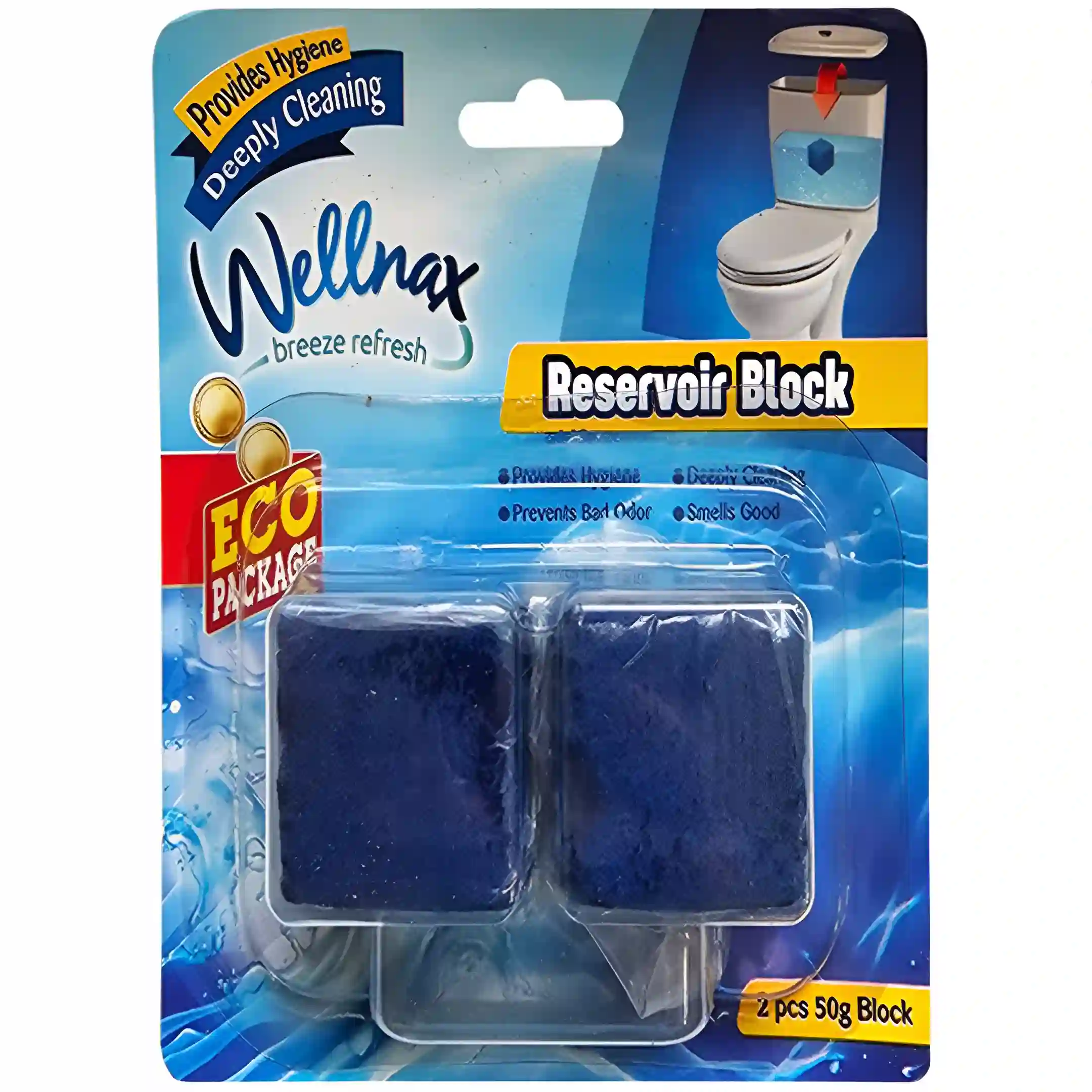 قرص جرمگیر و ضدعفونی کننده توالت فرنگی ولناکس Wellnax Deeply Cleaning بسته 2 عددی