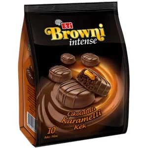 مینی کیک اتی براونی اینتنس با مغز شکلات کاراملی Eti Browni intense Cikolatali Karamelli بسته 10 عددی