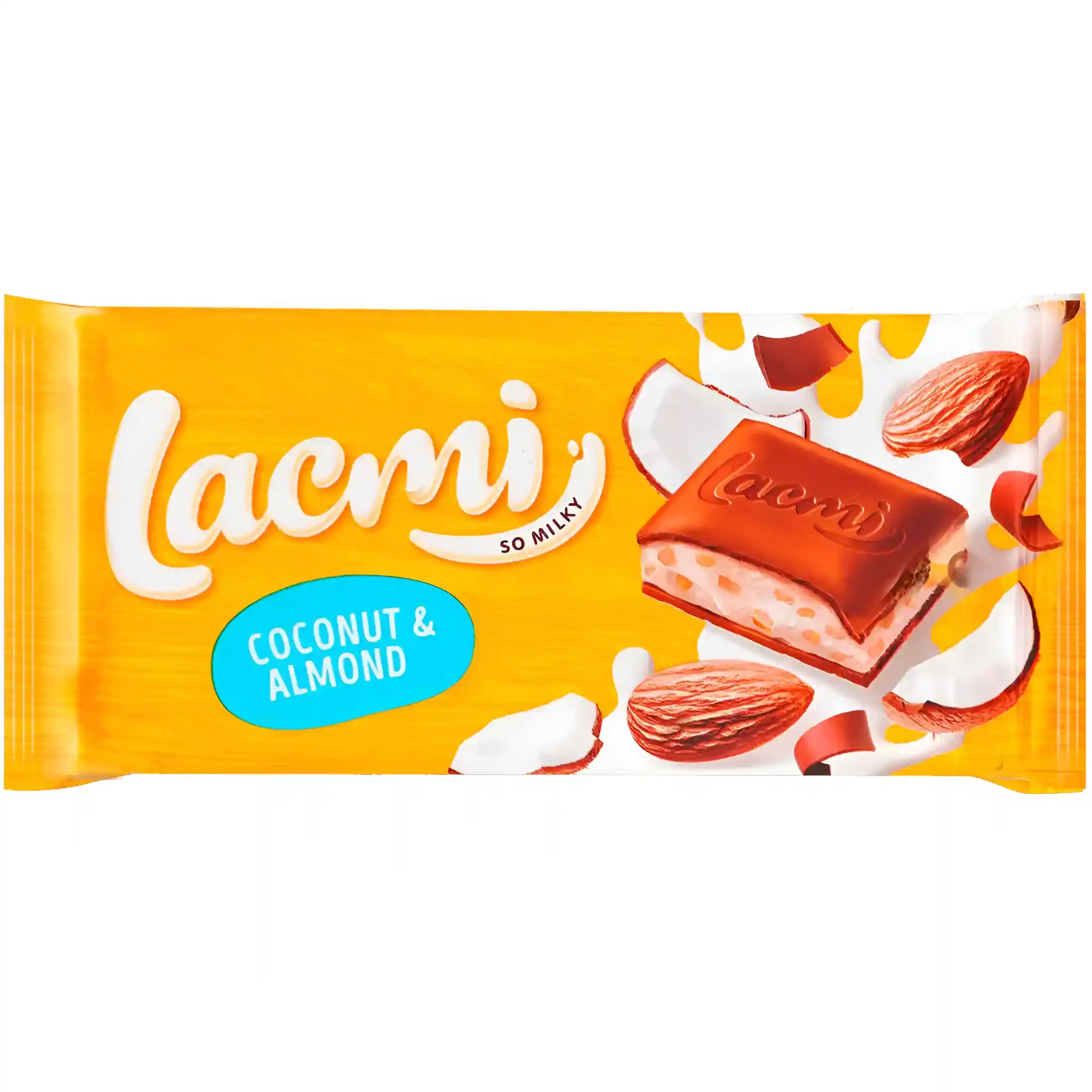 شکلات شیری روشن لاکمی مغز نارگیل بادام Roshen وزن 84 گرم