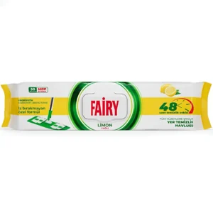 دستمال مرطوب مخصوص تی فیری با رایحه لیمو Fairy Limon Yagli بسته 48 عددی
