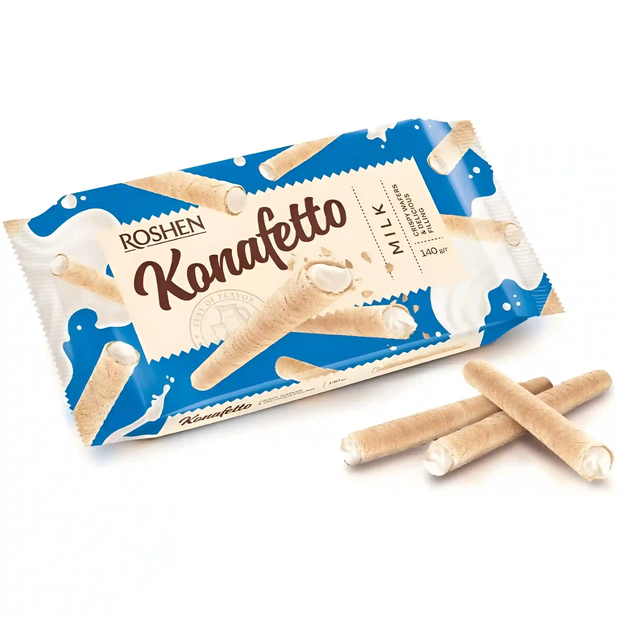 ویفر رولی کونافتو شیری روشن Roshen Konafetto وزن...