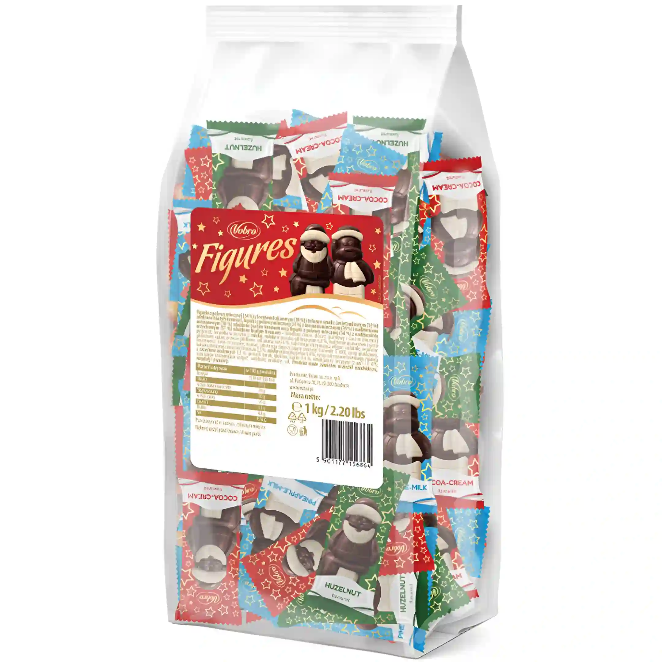 شکلات های مخلوط مجسمه های بابانوئل وبرو Vobro...