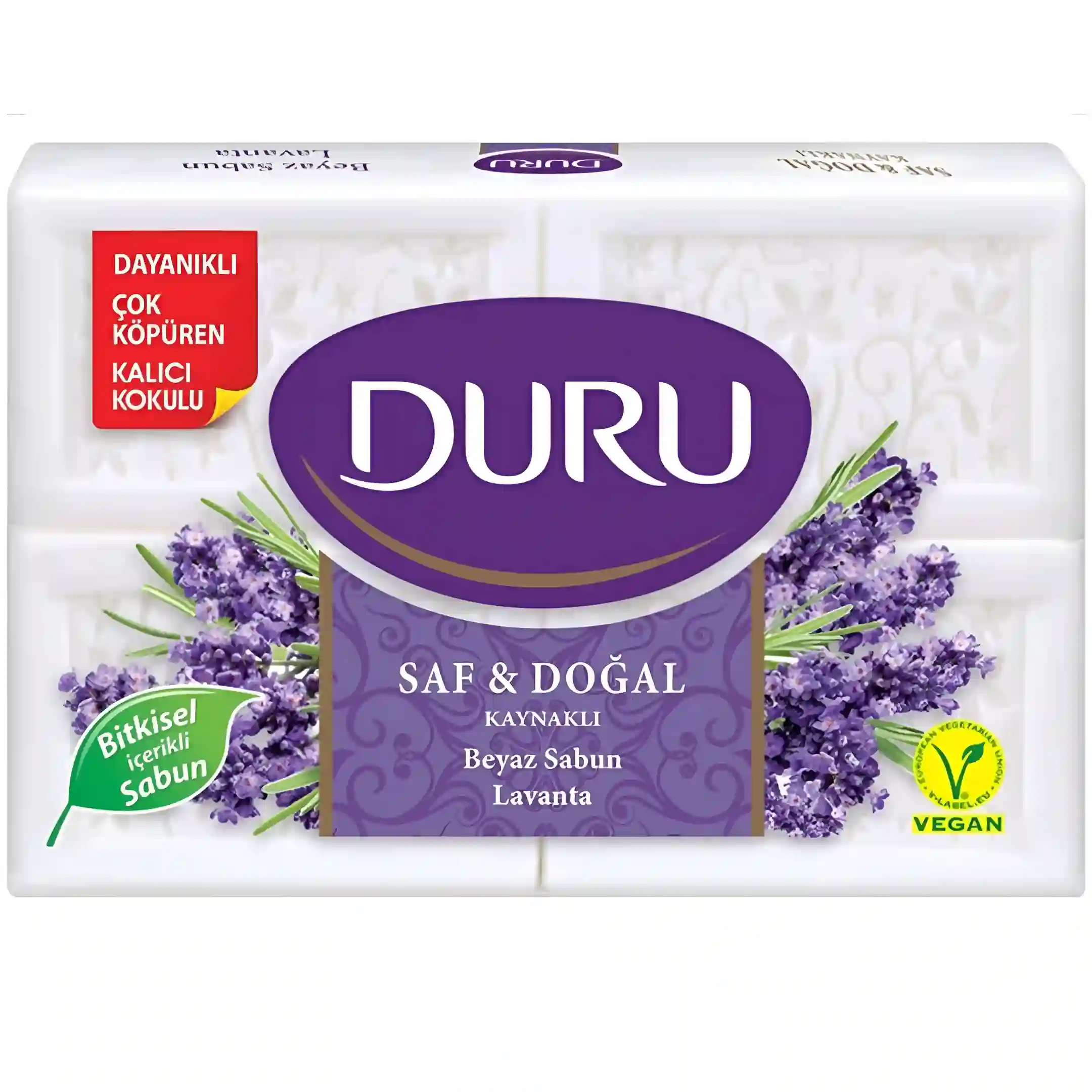 صابون جامد دورو حاوی رایحه اسطوخودوس Duru Saf & Dogal Lavanta وزن 600 گرم