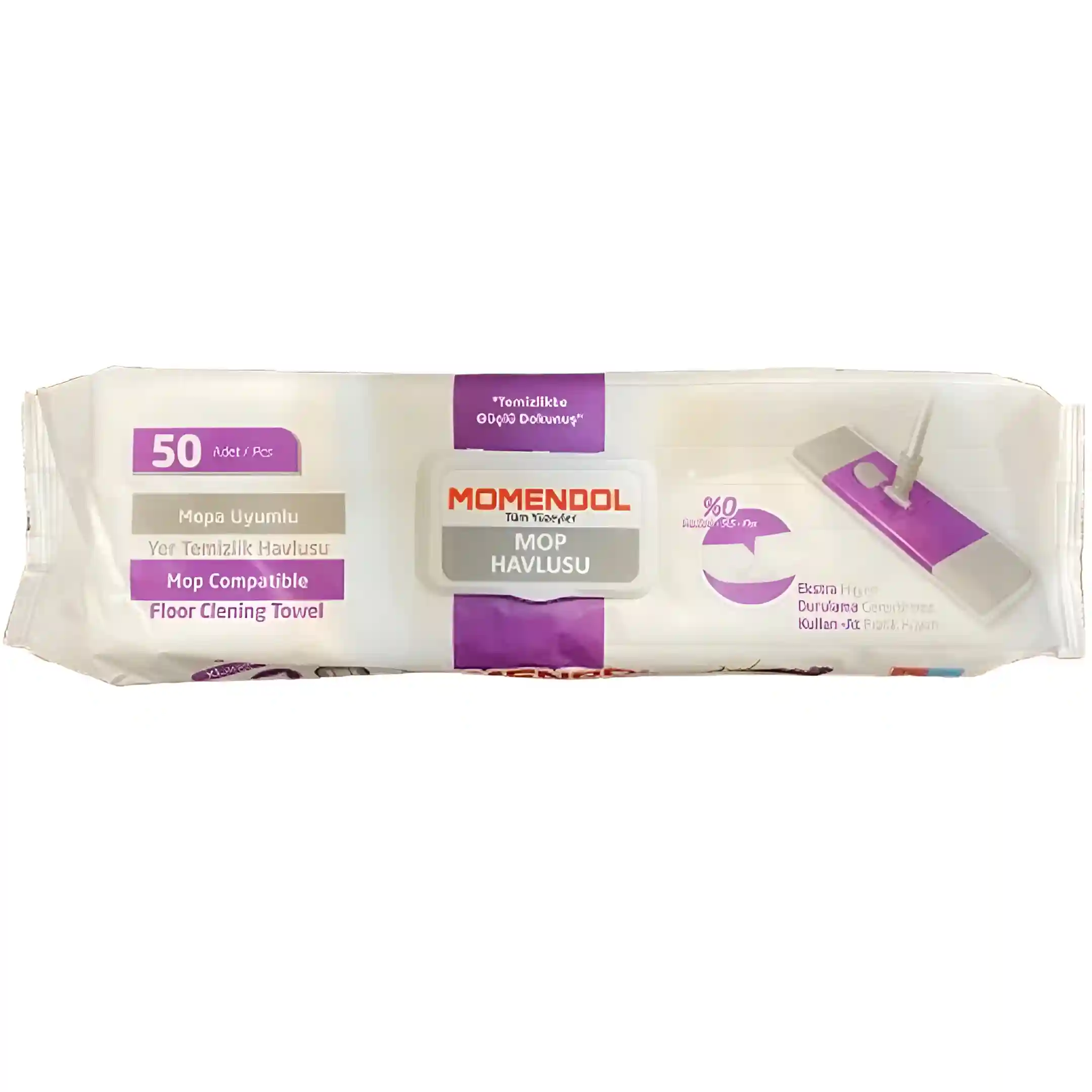 دستمال مرطوب مخصوص تی مومندول Momendol با رایحه لاوندر (اسطوخودوس) بسته 50 عددی