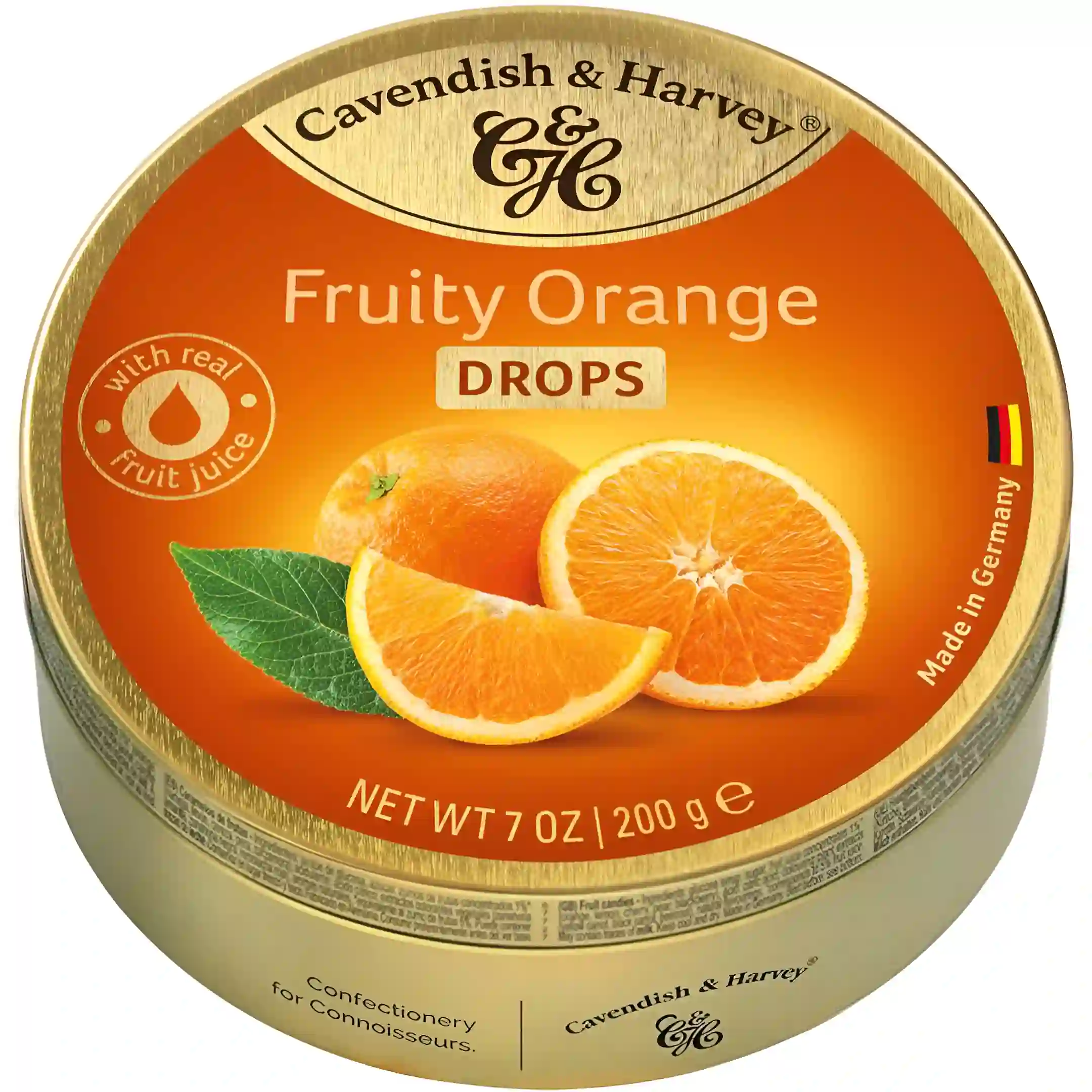 آبنبات کاوندیش Cavendish با طعم پرتقالی Orange Drops وزن 200 گرم