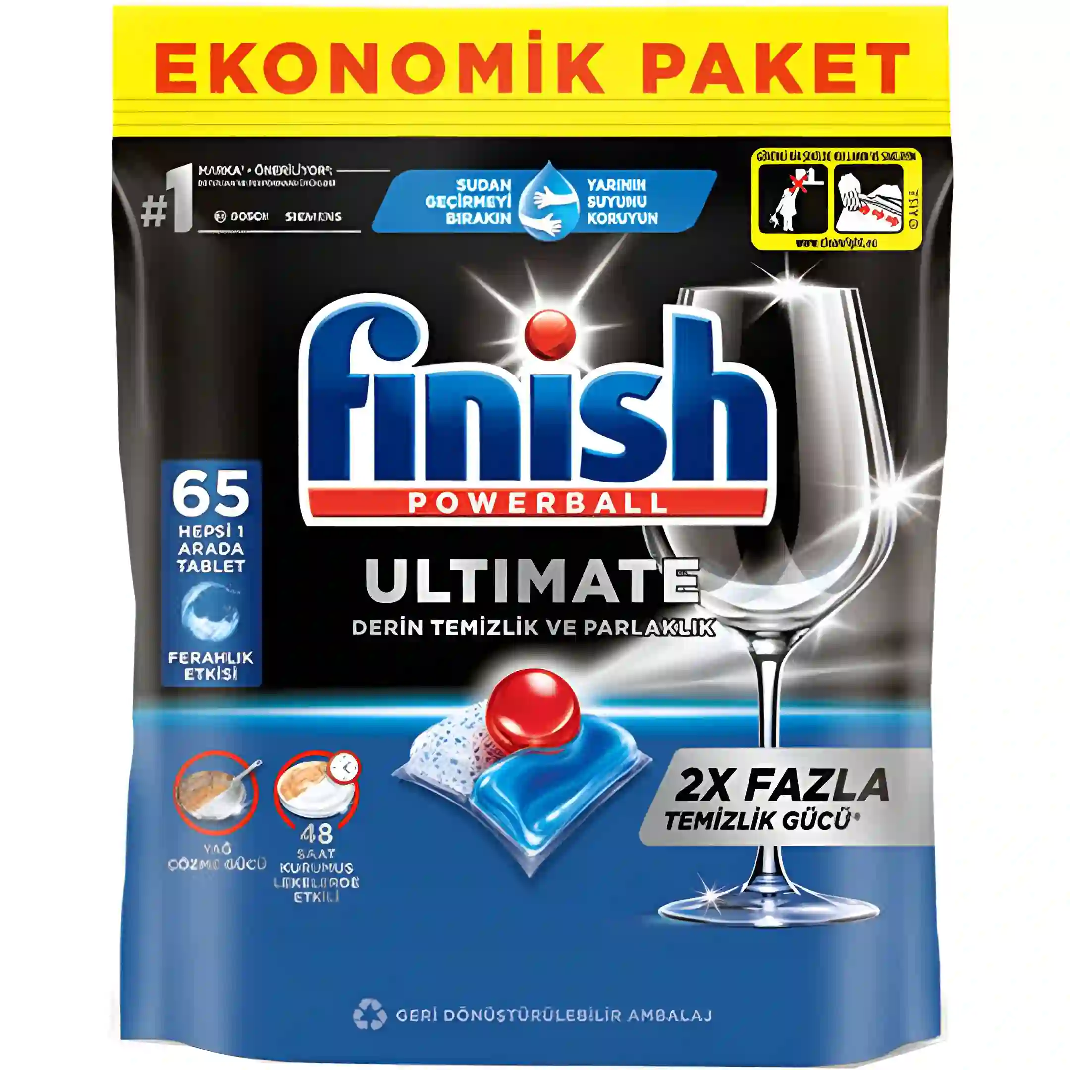 قرص ماشین ظرفشویی فینیش Finish مدل آلتیمیت Ultimate بسته 65 عددی