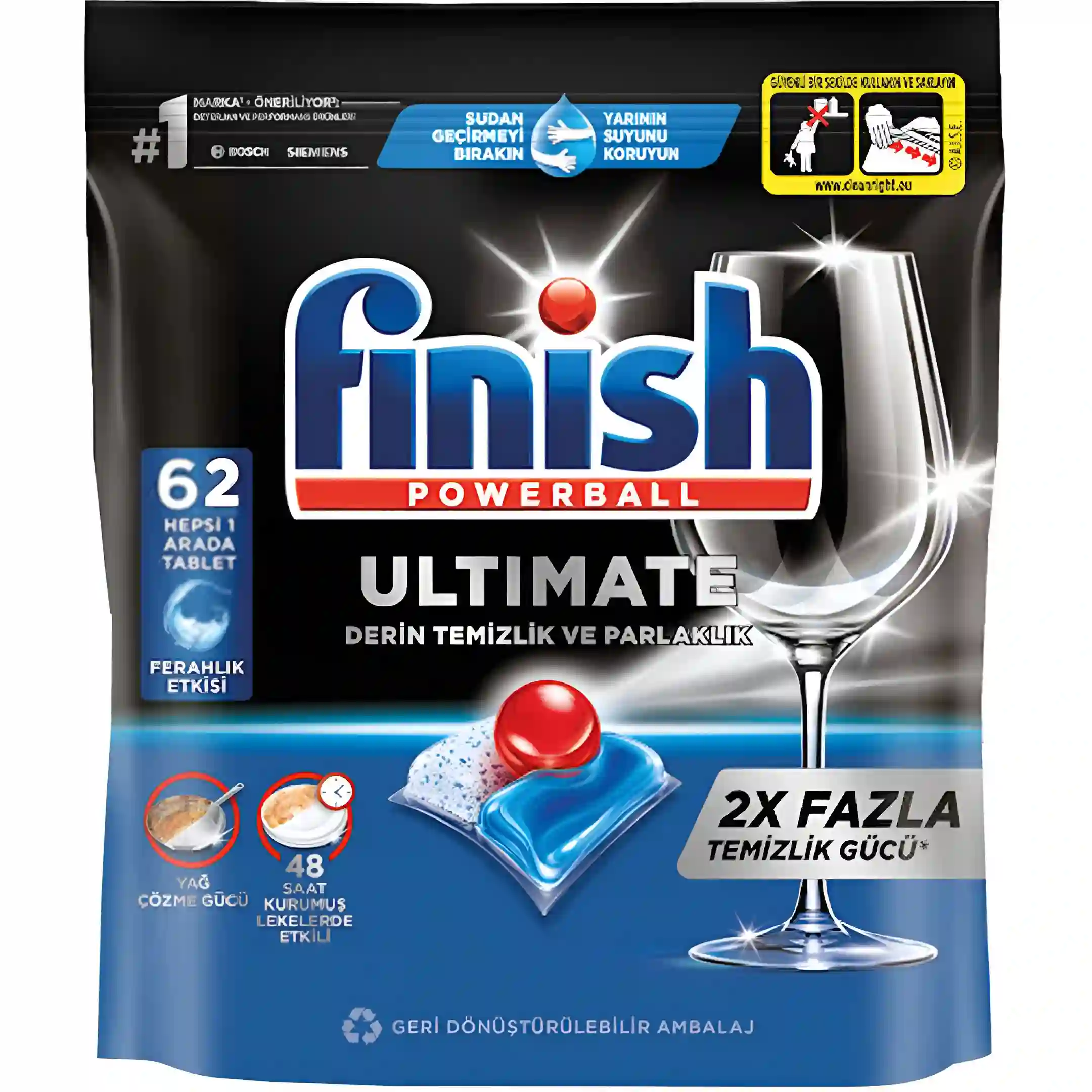 قرص ماشین ظرفشویی فینیش Finish مدل آلتیمیت Ultimate بسته 62 عددی