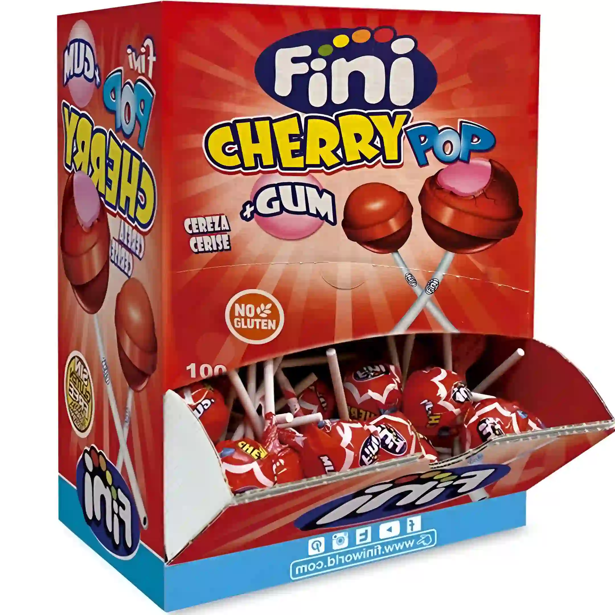 آبنبات چوبی فینی Fini مغزدار آدامسی با طعم...