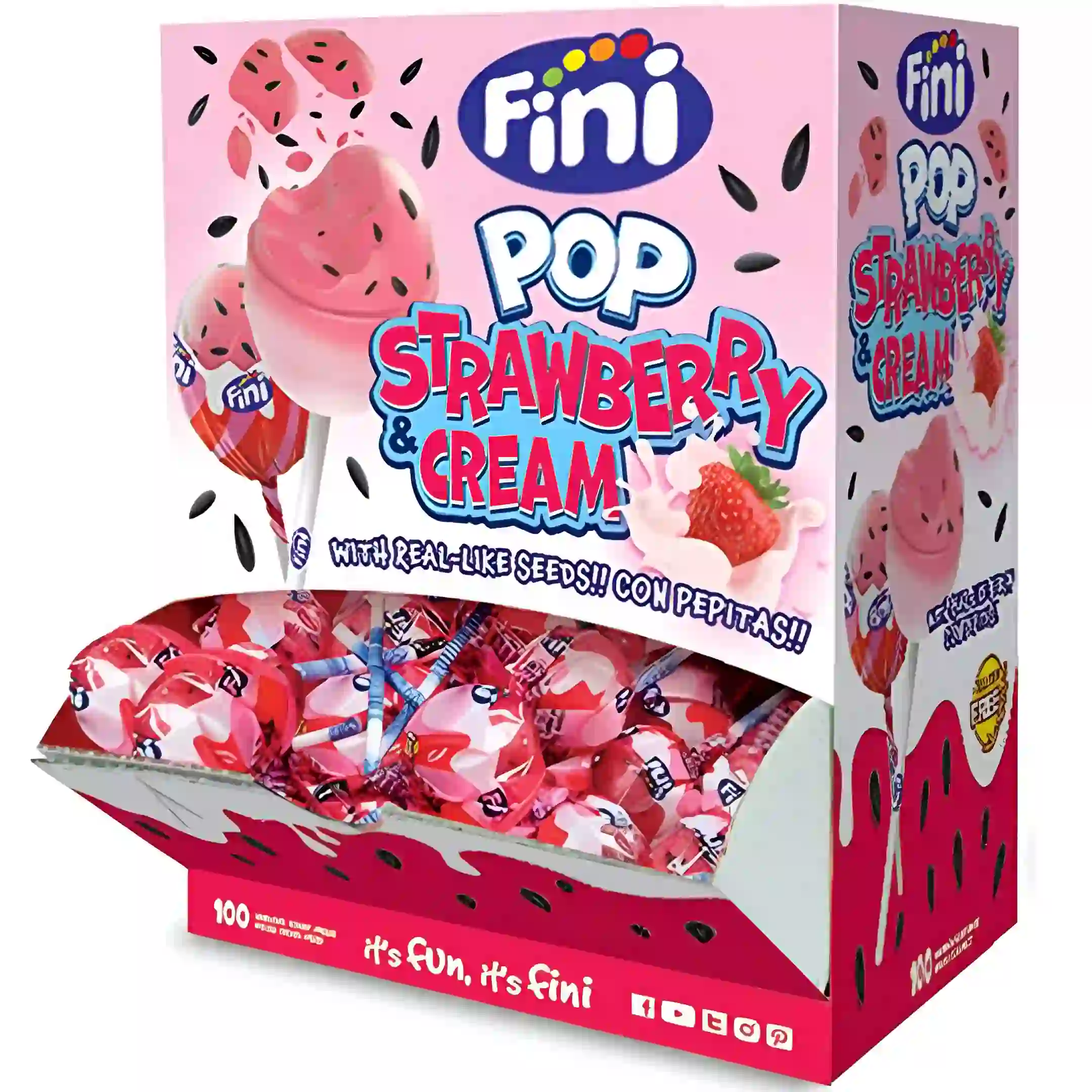 آبنبات چوبی فینی Fini مغزدار آدامسی با طعم...