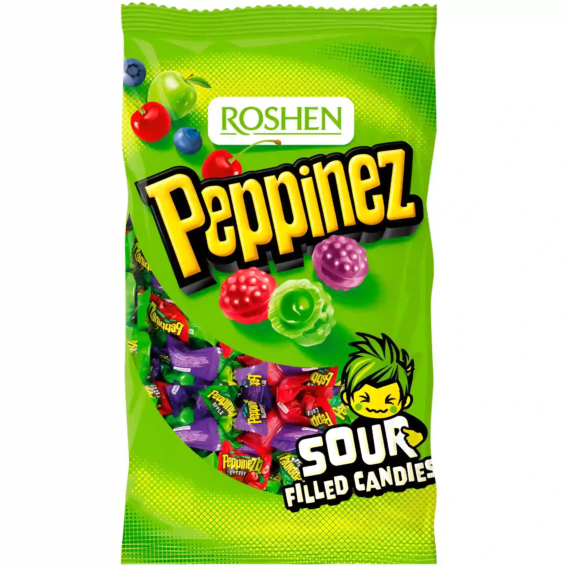 آبنبات میوه ای ترش روشن Roshen مدل Peppinez...