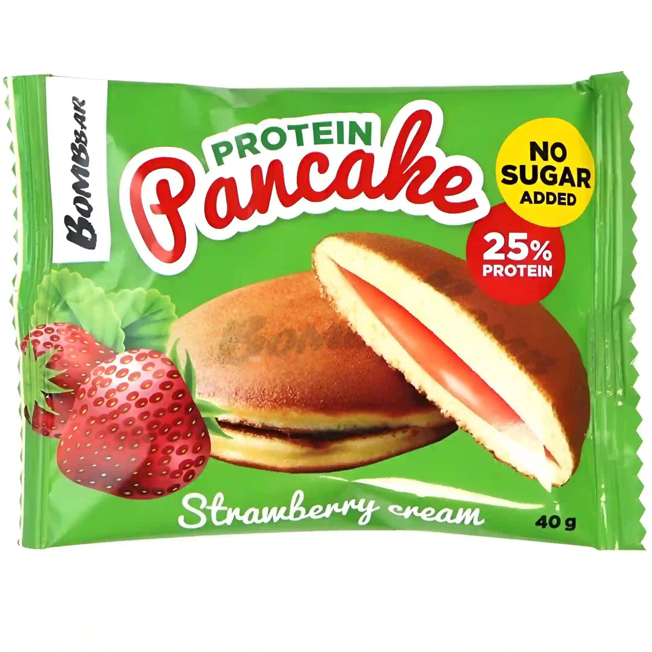 پنکیک پروتئینی بمببار با مغز کرم توت فرنگی...