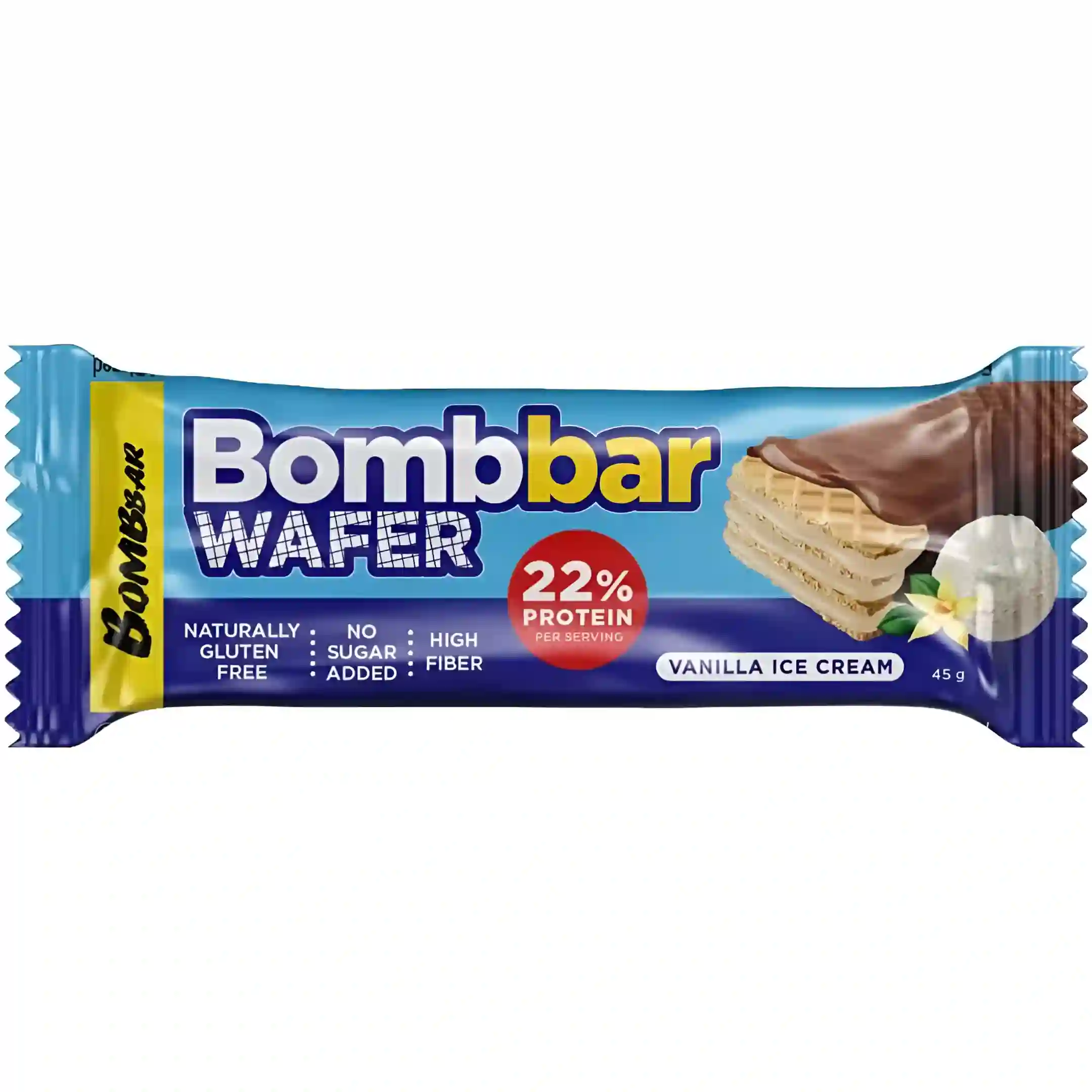 ویفر پروتئینی بمببار با طعم بستنی وانیلی Bombbar...