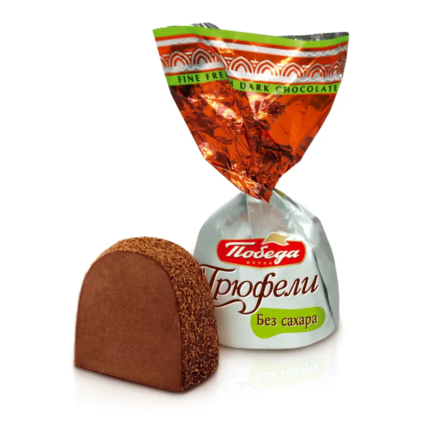 شکلات ترافل بدون قند تلخ پوبدا Pobeda Sugar...