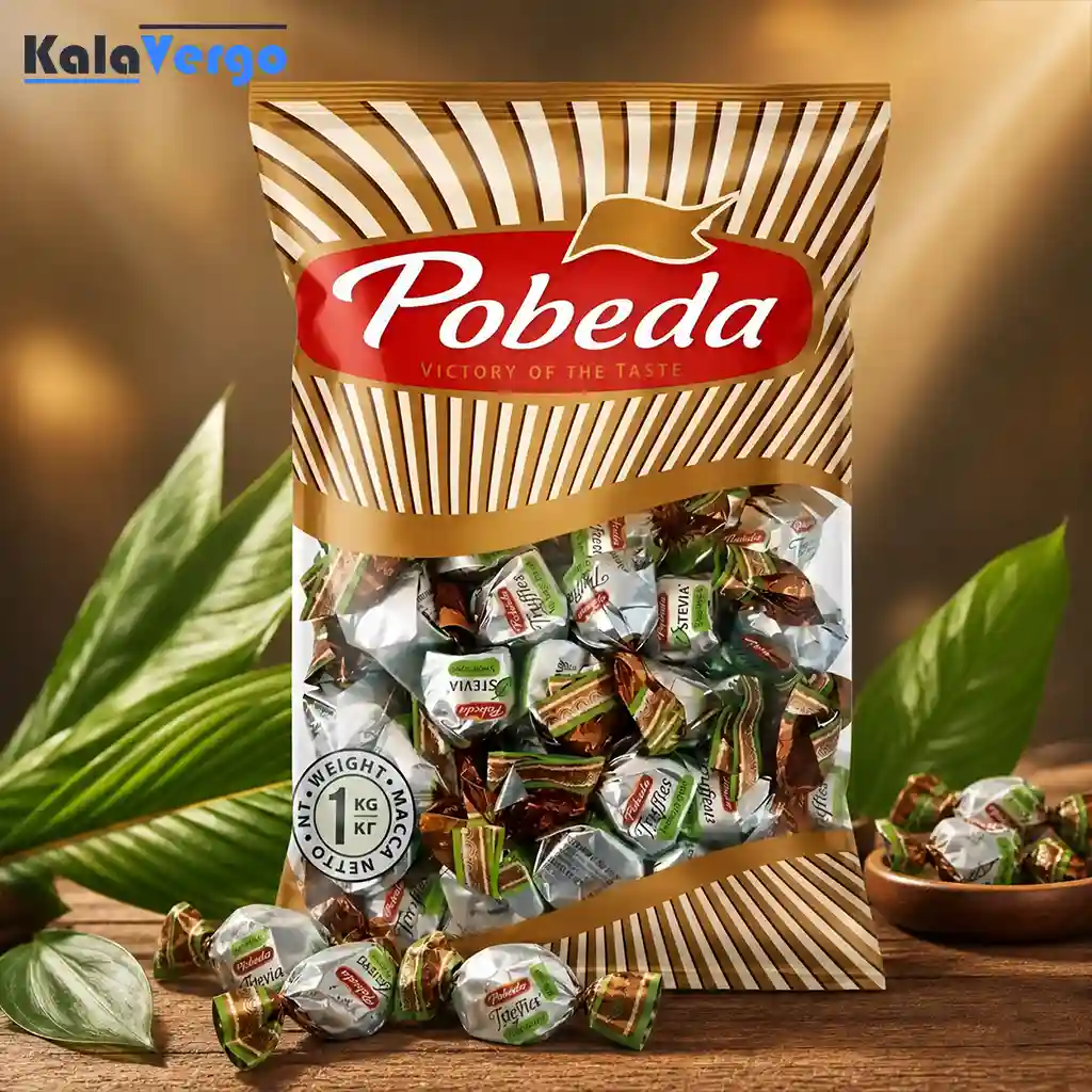 شکلات ترافل بدون قند تلخ پوبدا Pobeda Sugar Free بسته 1 کیلویی