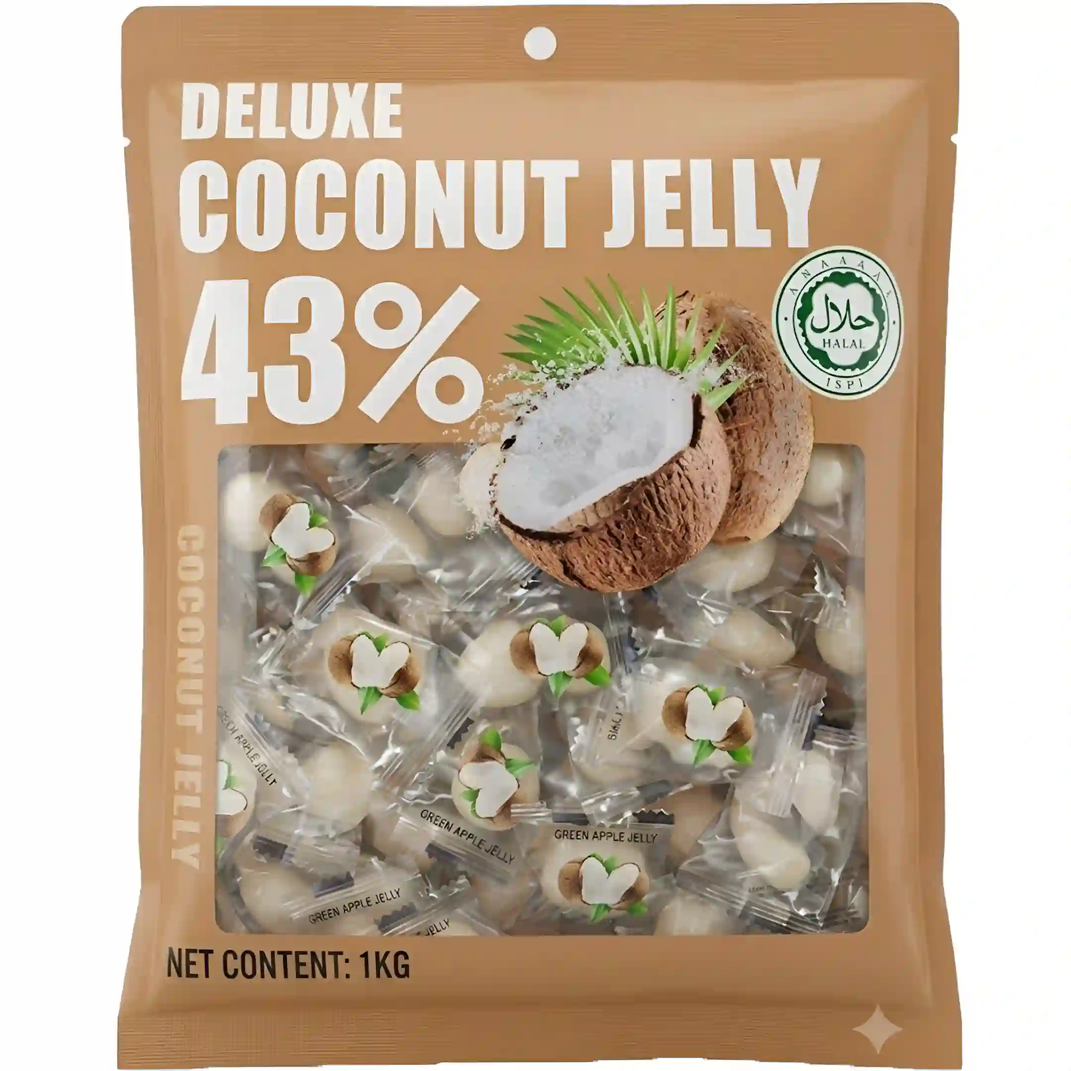 پاستیل دیلوکس Deluxe Coconut Jelly حاوی 43% میوه...