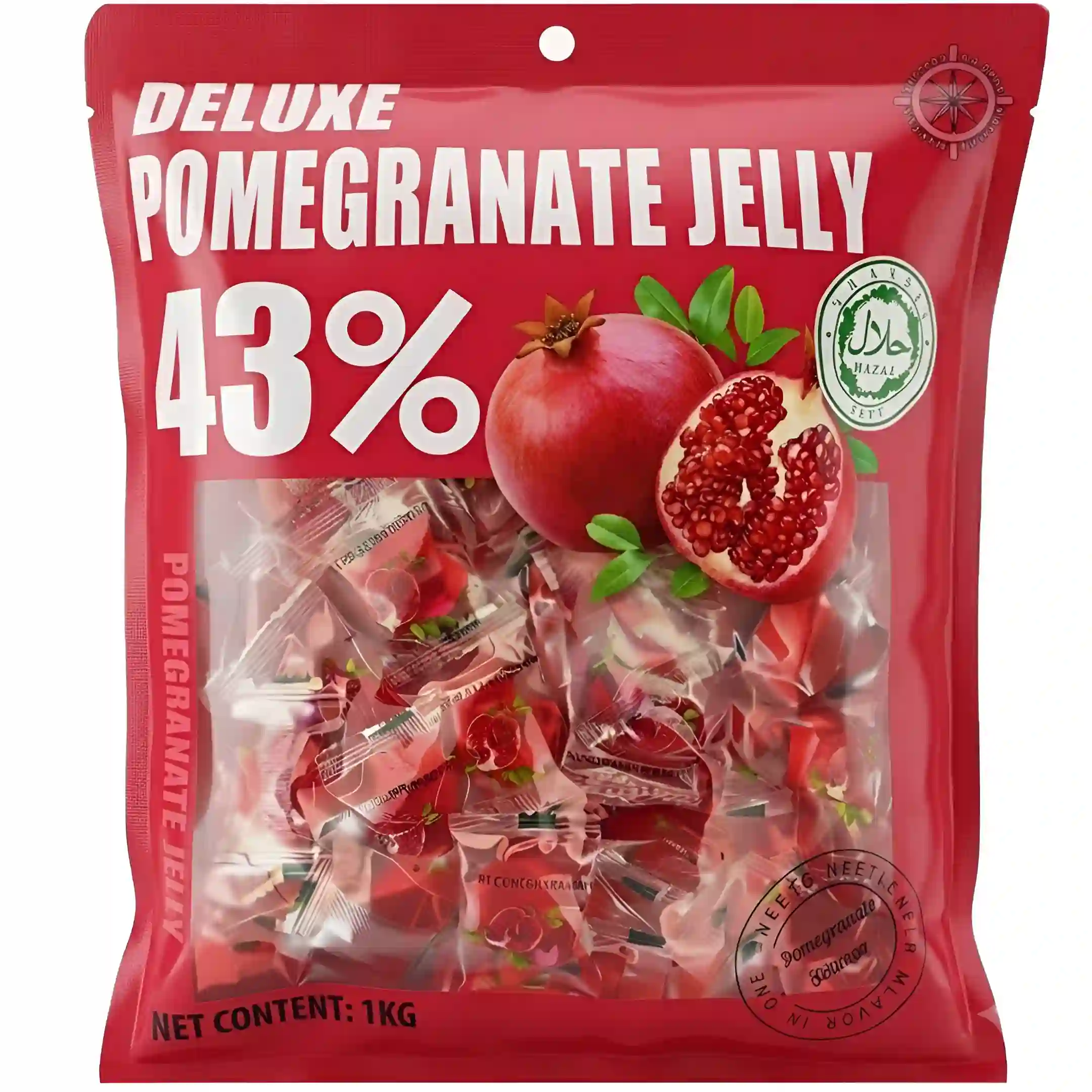 پاستیل دیلوکس Deluxe Pomegranate Jelly حاوی 43% میوه...