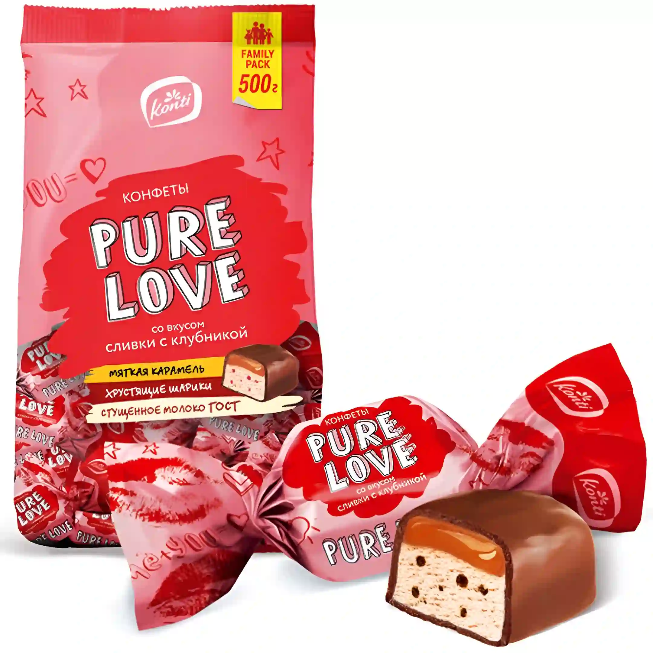 شکلات کنتی Konti مدل Pure Love با کرم...