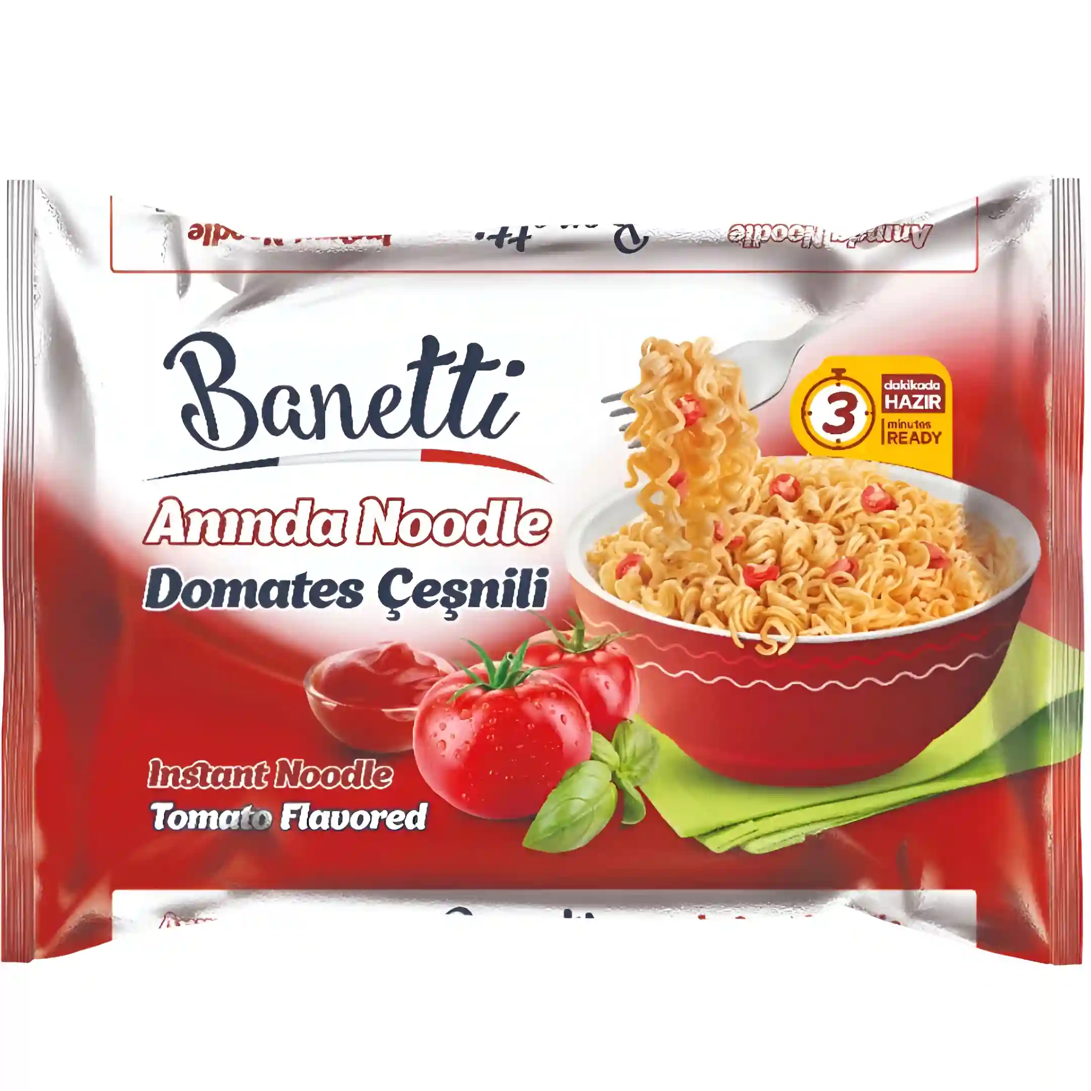 نودل آماده بانتی Banetti با طعم گوجه فرنگی وزن 75 گرم