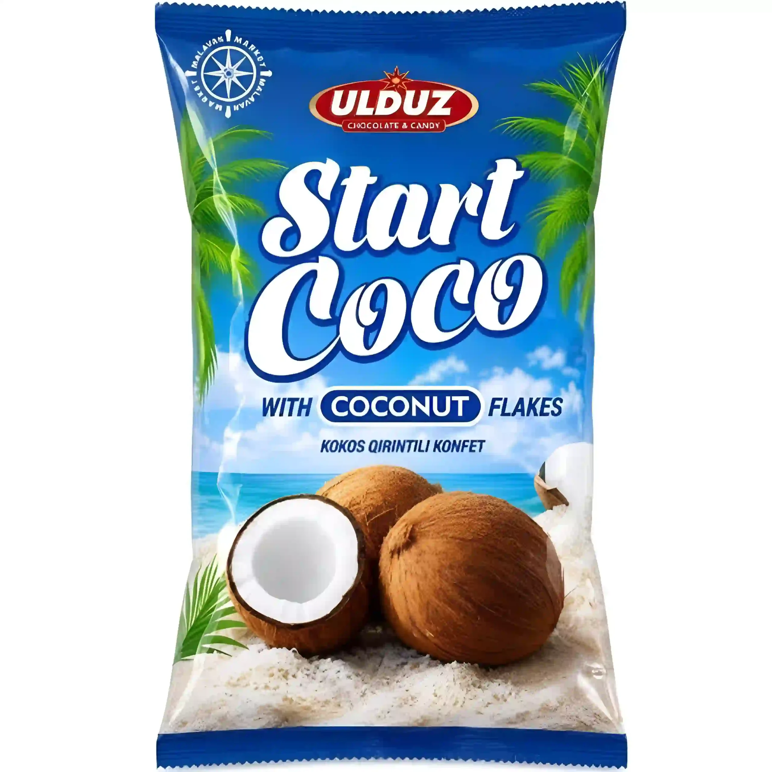 شکلات مغزدار اولدوز استارت با مغز نارگیلی Ulduz Start Coco بسته 1 کیلویی
