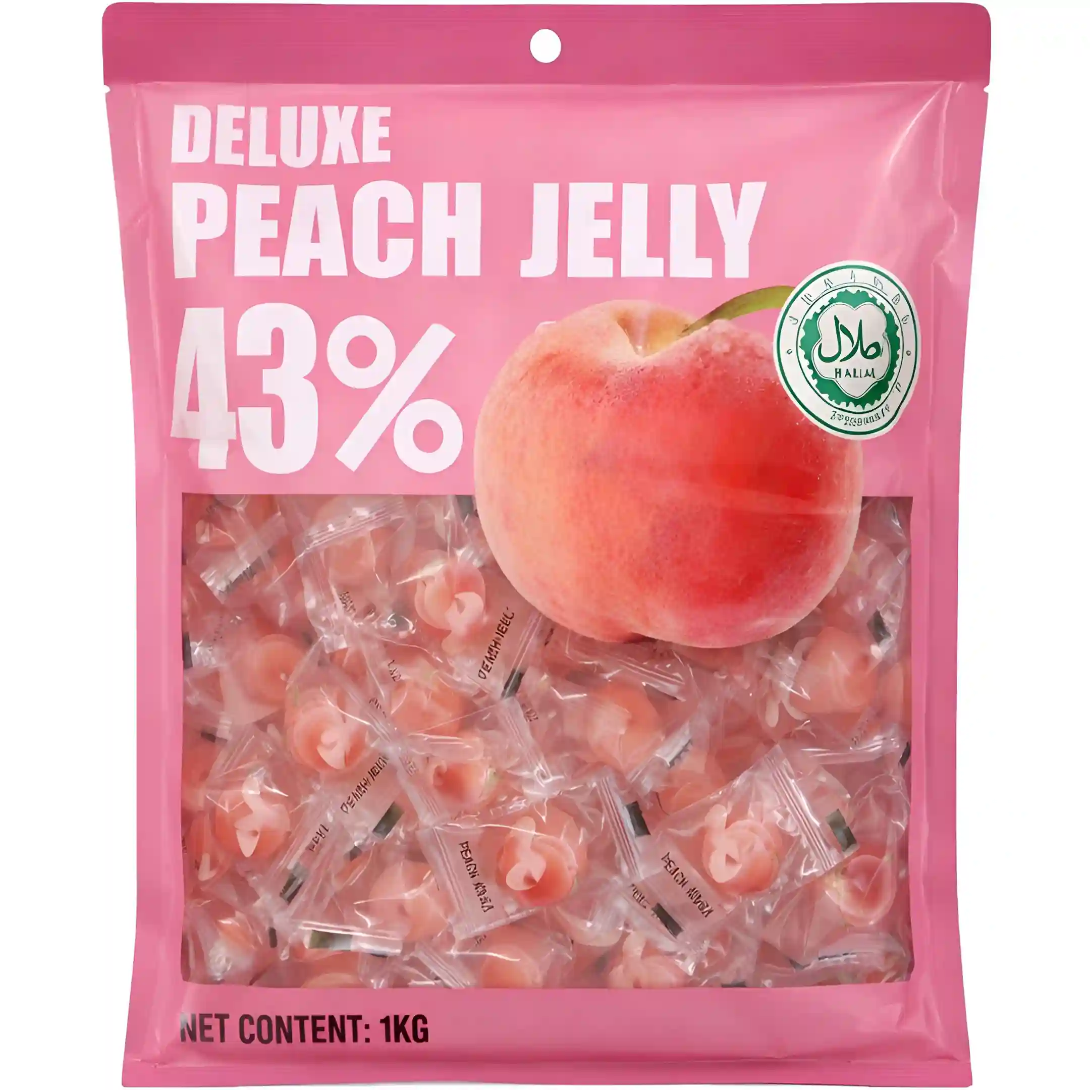 پاستیل دیلوکس Deluxe Peach Jelly حاوی 43% میوه...