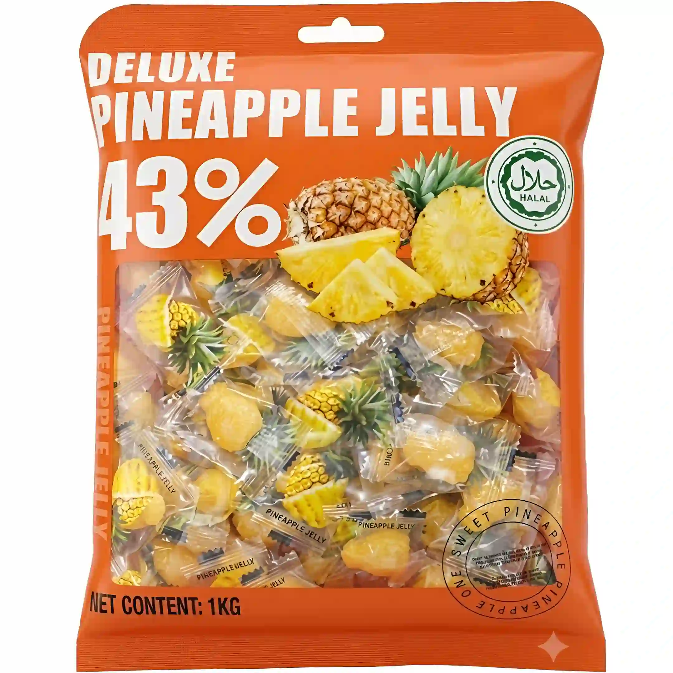پاستیل دیلوکس Deluxe Pineapple Jelly حاوی 43% میوه...