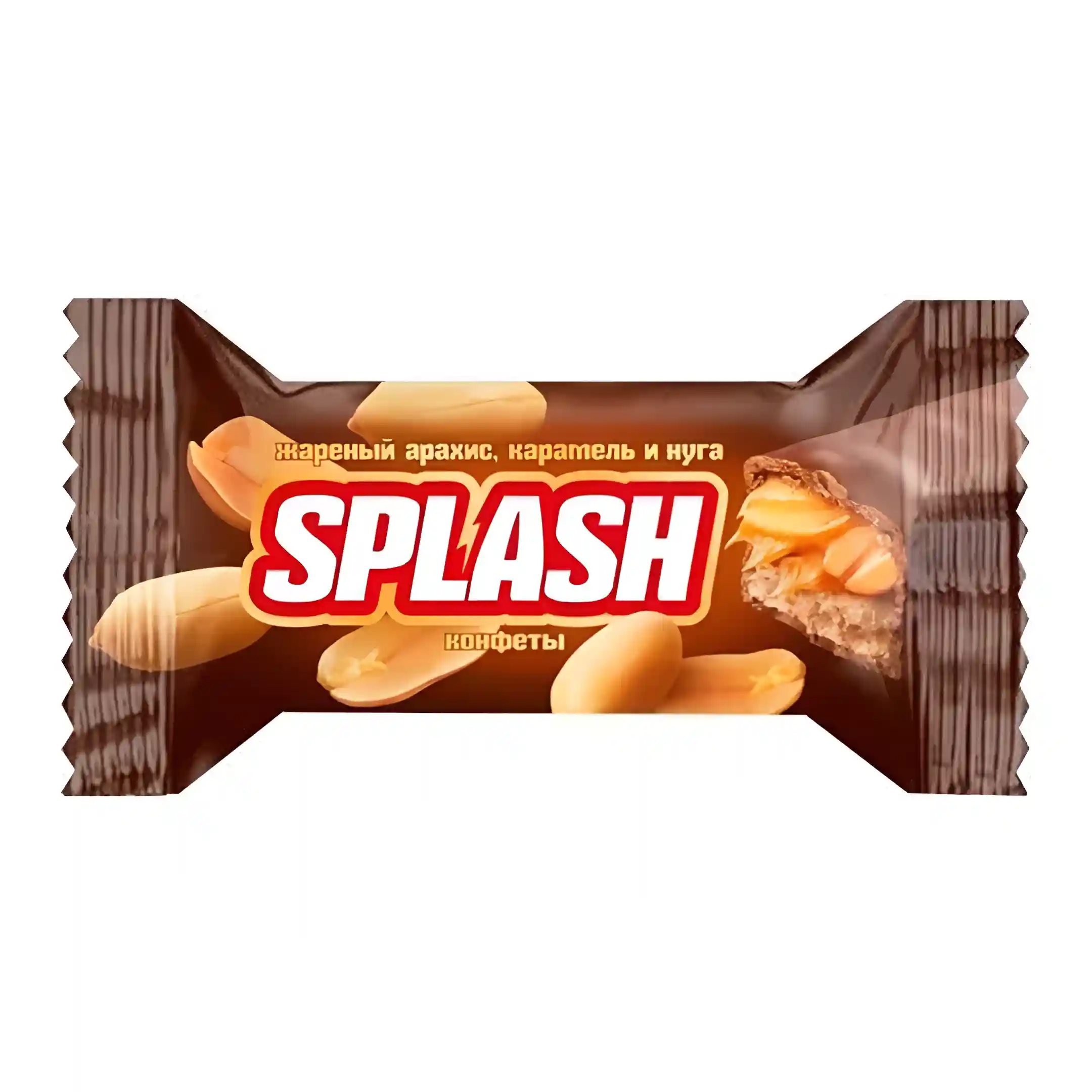 شکلات مغزدار اسپلش آکوند با مغز بادام زمینی سرخ شده و کارامل و نوقا Akkond Splash بسته 500 گرمی