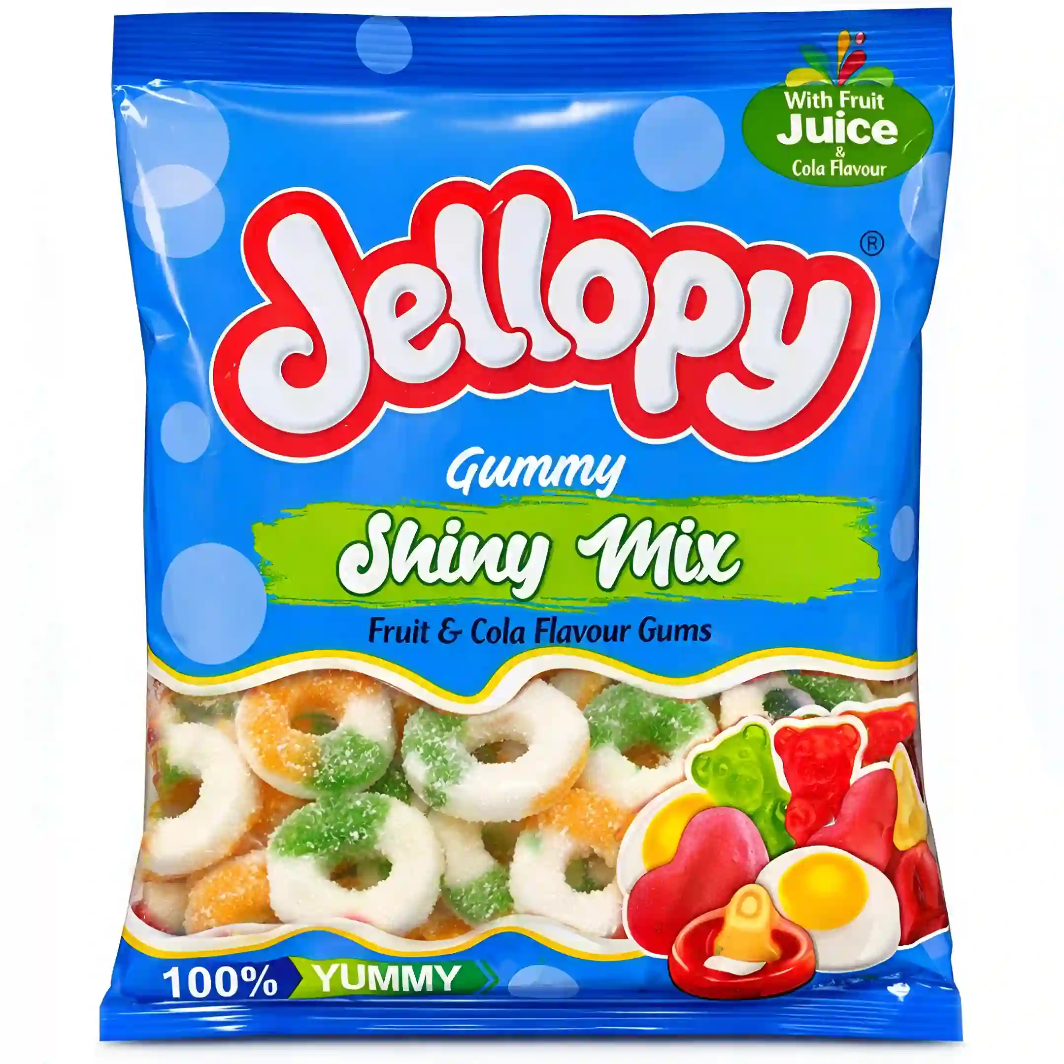 پاستیل میوه ای جلوپی مدل حلقه شکری Jellopy بسته 500 گرمی
