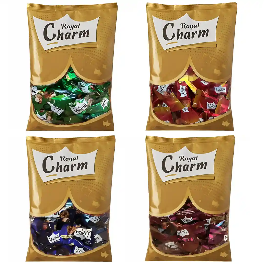پک میکس ویفرهای پذیرایی هرمی ABK مدل Royal Charm با طعم های کرم شیر پخته،انبه،فندق و شکلاتی،فندقی بسته 1 کیلویی