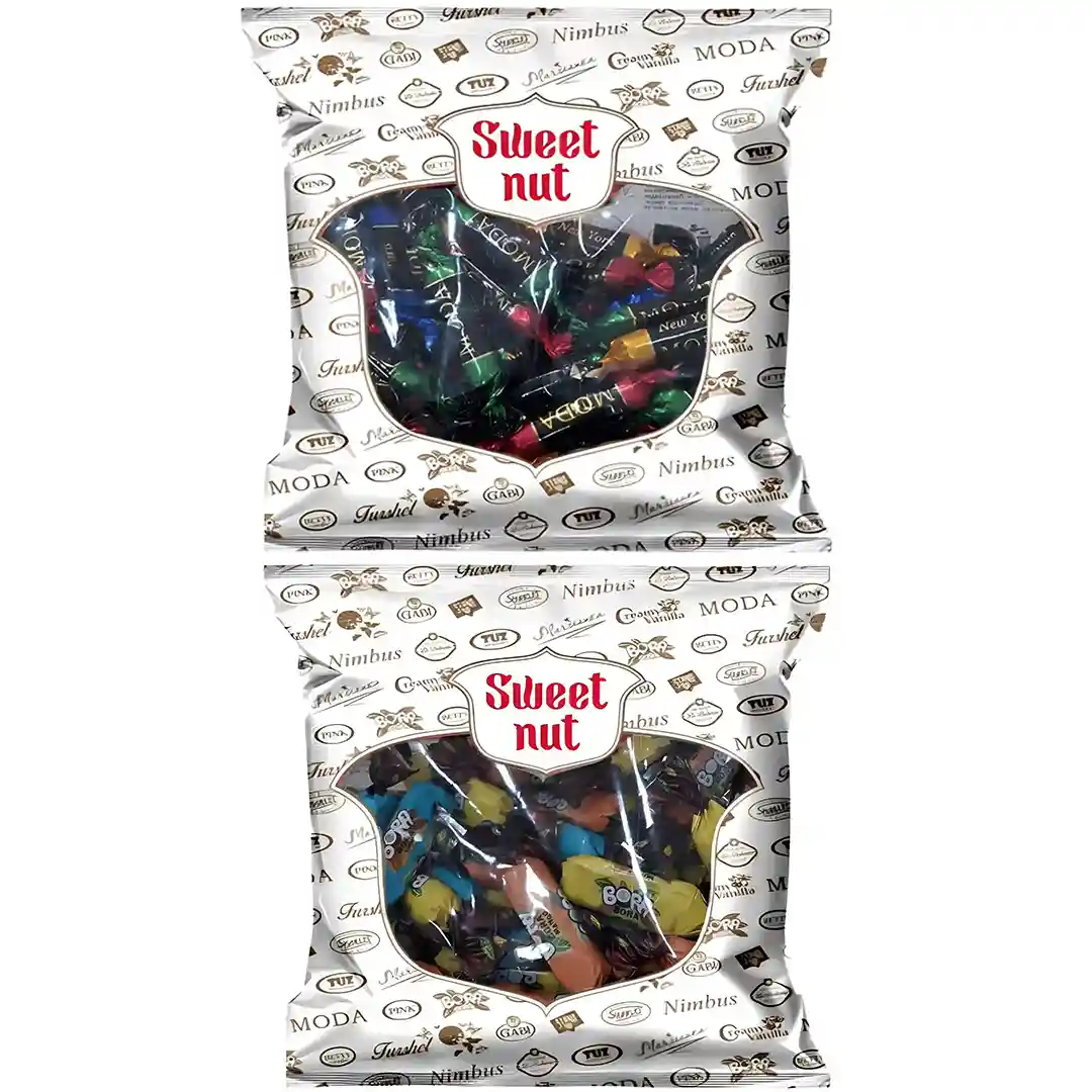 پک میکس شکلات های شیری کرمی سوییت نات Sweet Nut بسته فله ای 500 گرمی