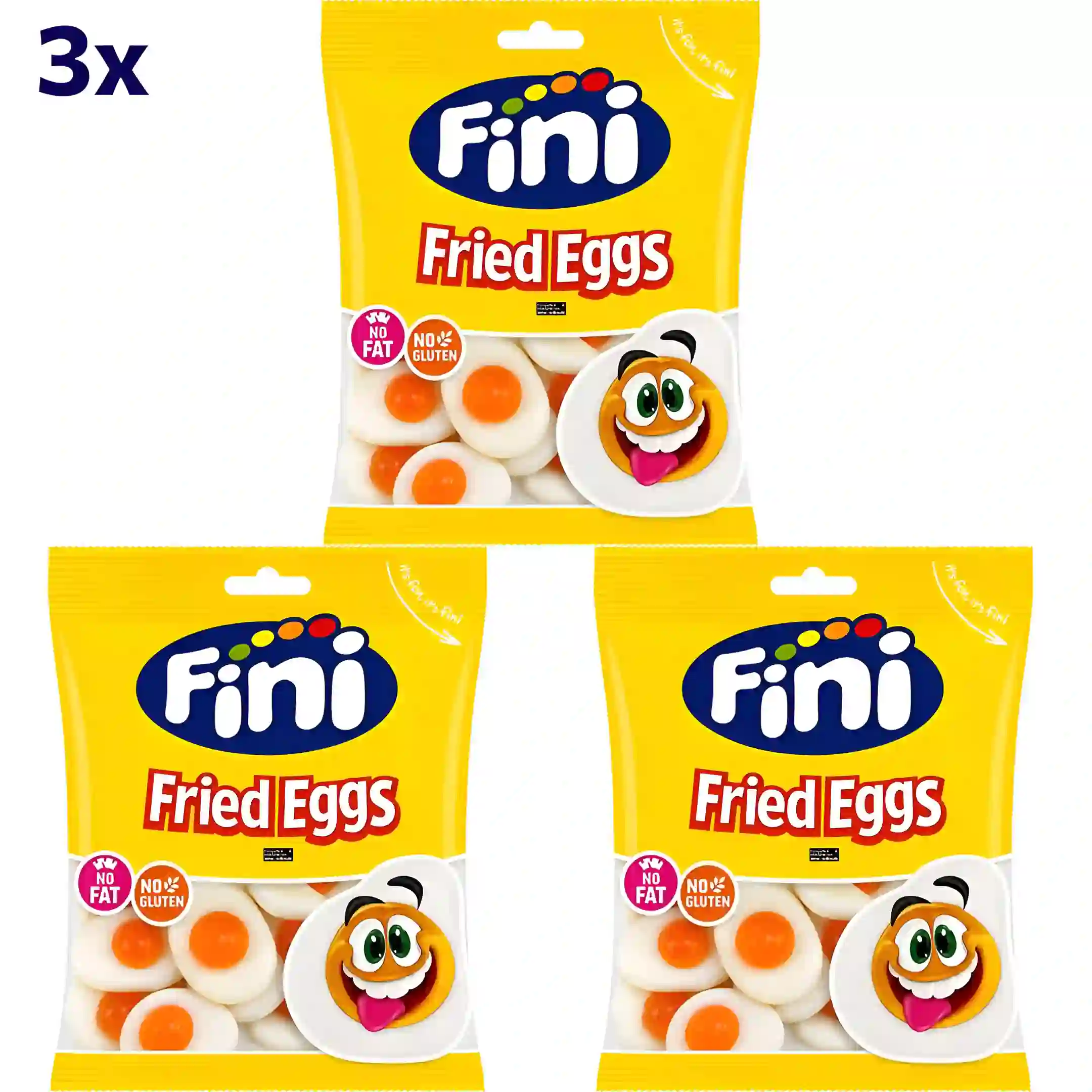 پاستیل تخم مرغی شکری فینی بدون گلوتن و چربی Fini Fried Eggs وزن 90 گرم 3 عددی