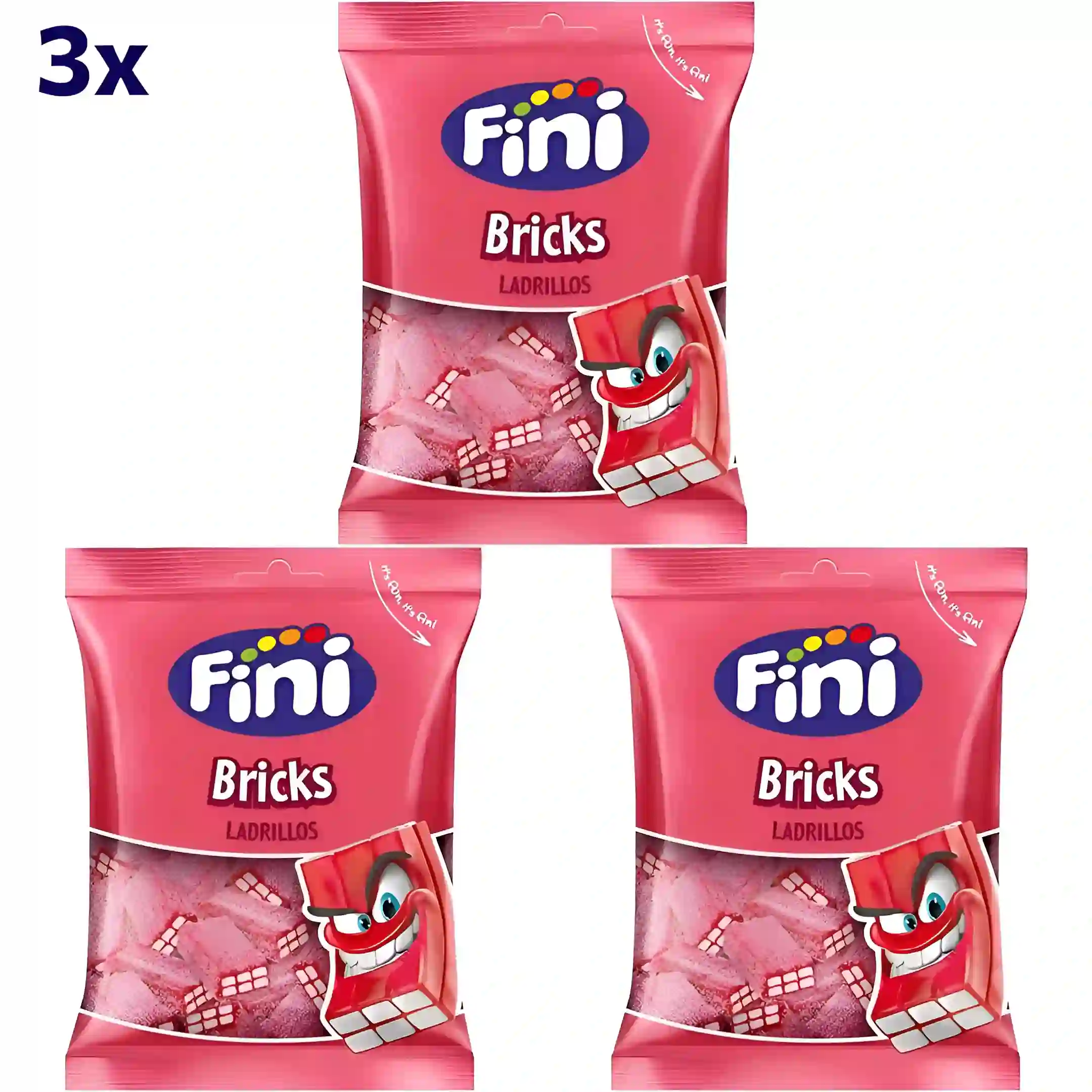 پاستیل طرح آجر فینی Fini Bricks وزن 90 گرم 3 عددی