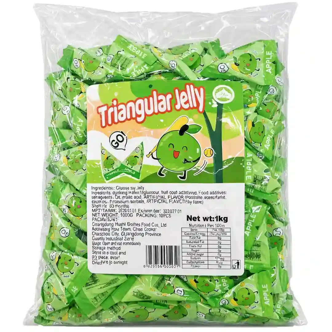 ژله مثلثی با طعم سیب Triangular Jelly بسته 1 کیلویی